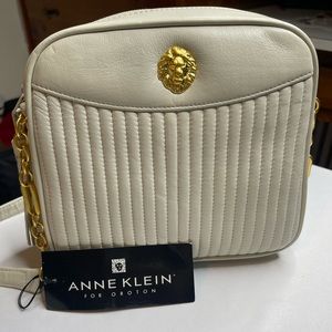 Ann Klein off-white/gold crossbody bag